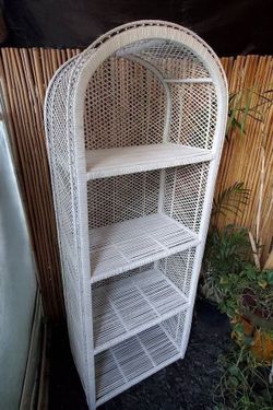 Vintage Wicker Bookshelf