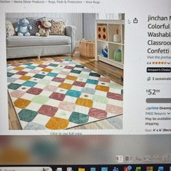 Macy 4x6 Area Rug For Kids. Room Modern Colorful Checkered Diamond Nursery 