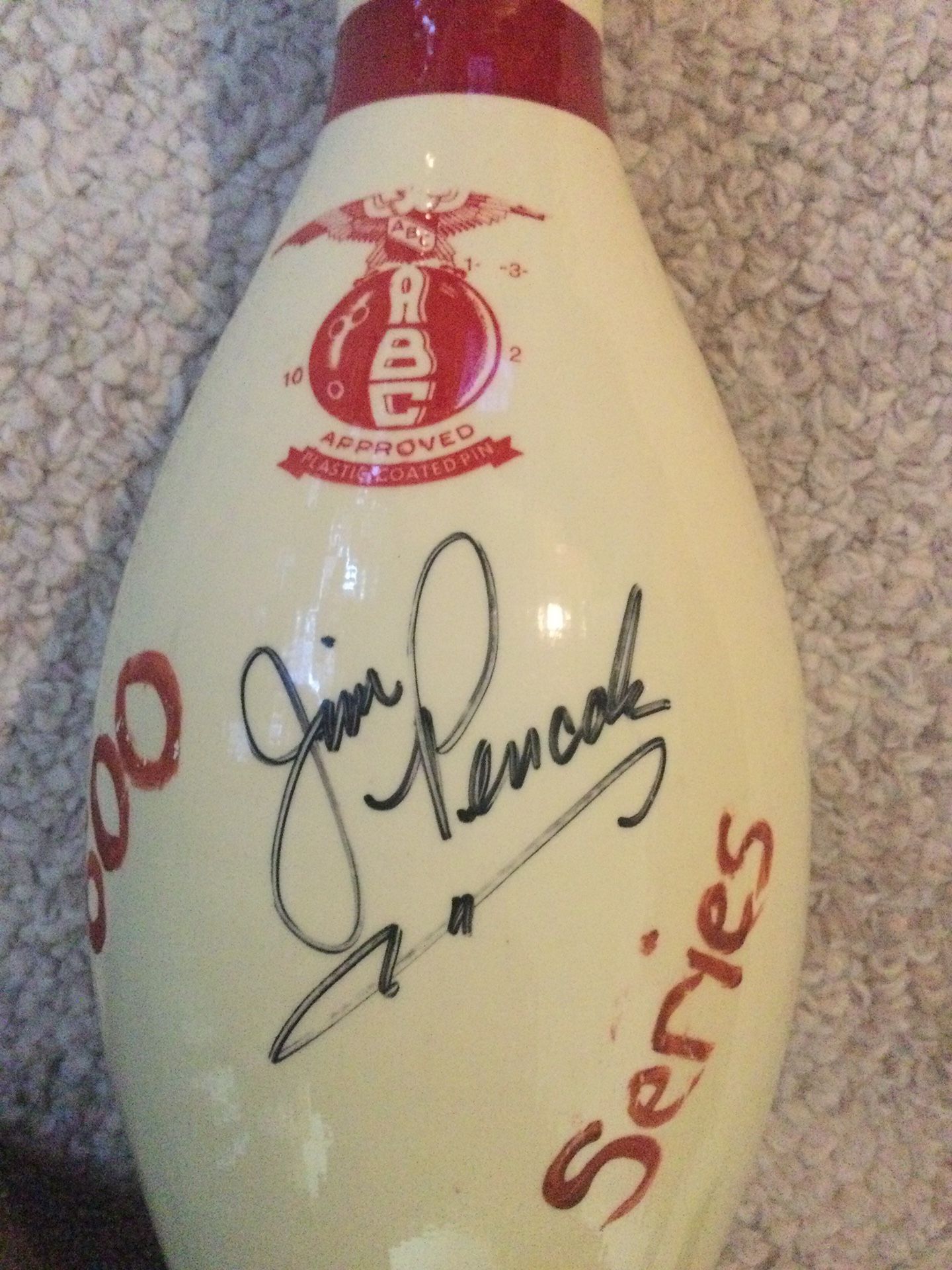 Signed Jim Pencak Bowling Pin