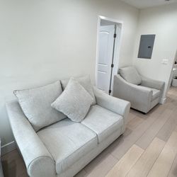 Gray Sofa  With a Chair 