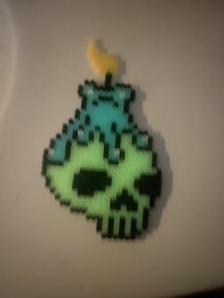 Glow In The Dark Skull W/ Blue Candle Thumbnail