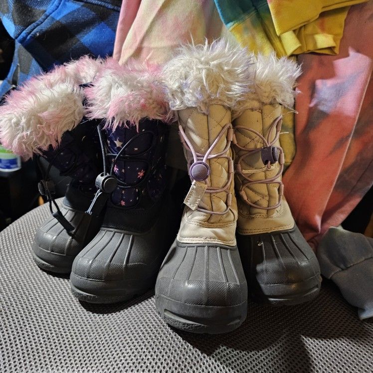 2 Pair Of Kids Snow/ Rain Boots.