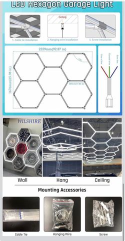 LED Hexagon Garage Light Kit