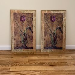 Wall Art - The Bombay Company African Tulip Pair - Height 29.5 in / Width 17.5
