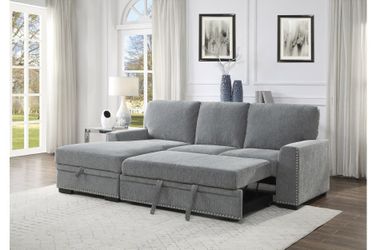 New l shape sectional sofa with pullout tax included free delivery