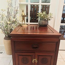 Solid Wood Asian Inspired Side/Accent Table