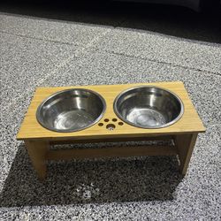 Dog Bowl Pet Feeding Station Food Stainless Steel Bowls 