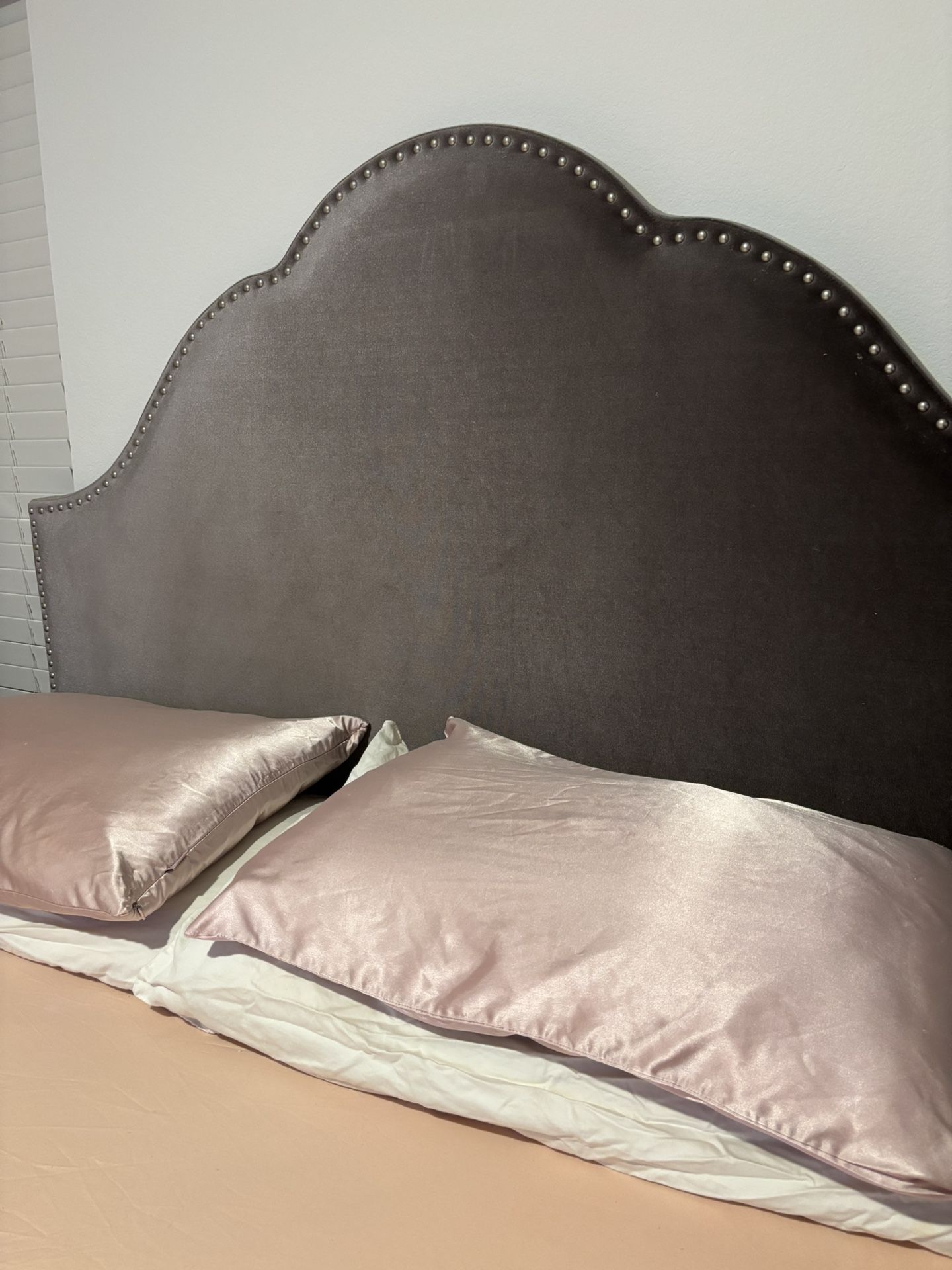 Grey Velvet headboard