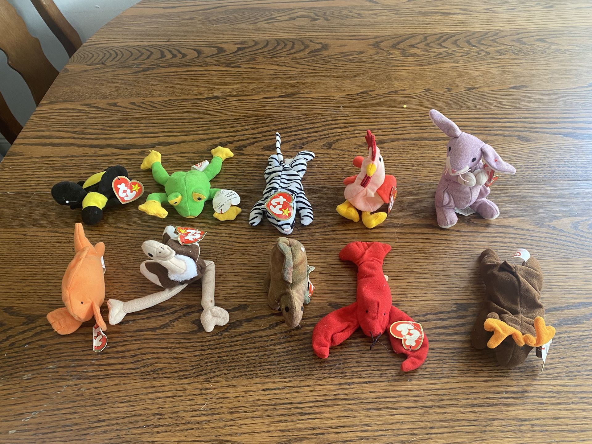 Lot of 10 Vtg McDonalds Teenie Beanie Babies Excellent Cond