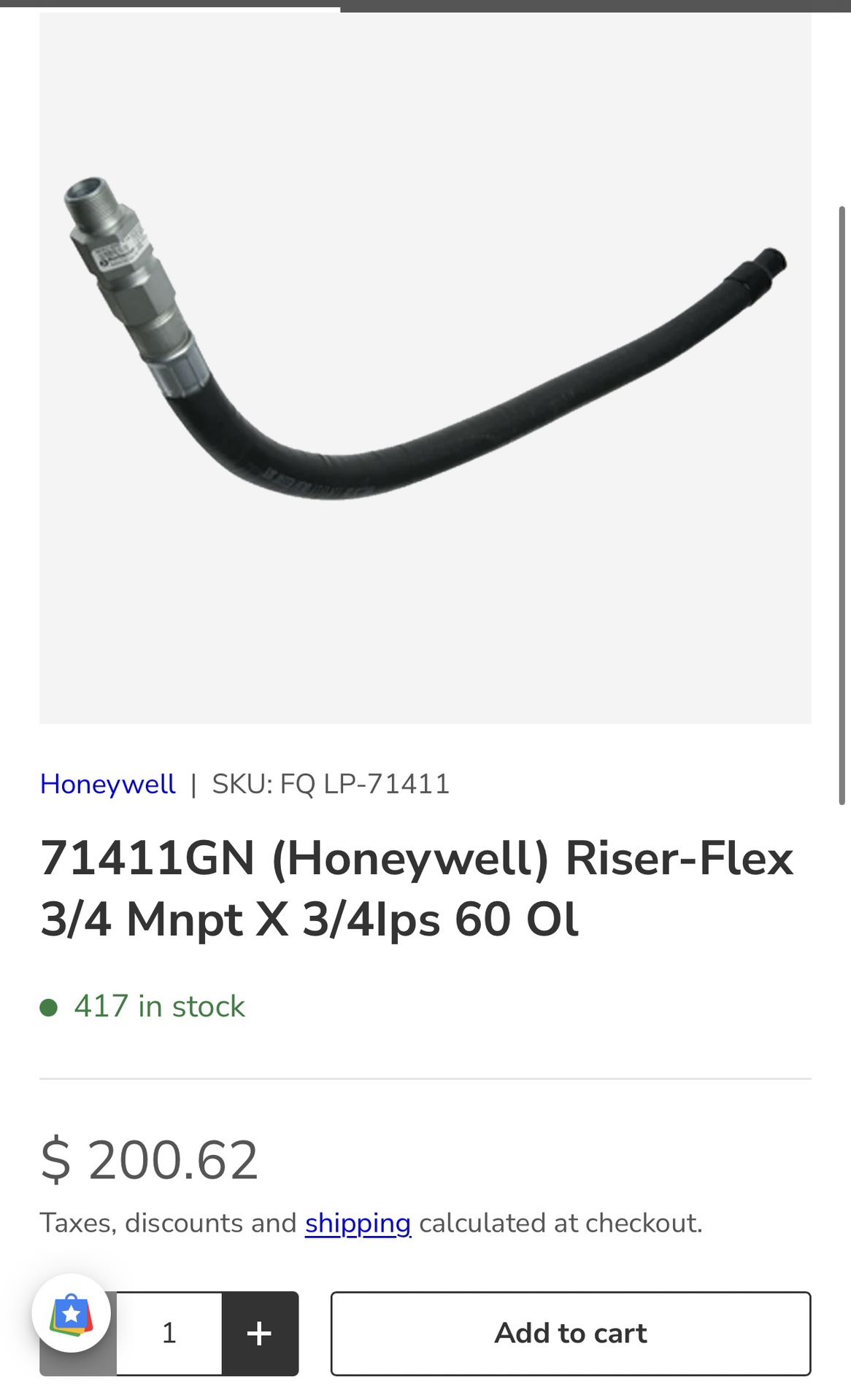 (Honeywell) Riser-Flex 3/4”