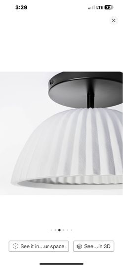 Ceiling Light Fixture Pendant Lamp Scalloped Ceramic Studio McGee