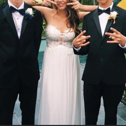 White Evening Gown / Formal Dress / Prom Dress