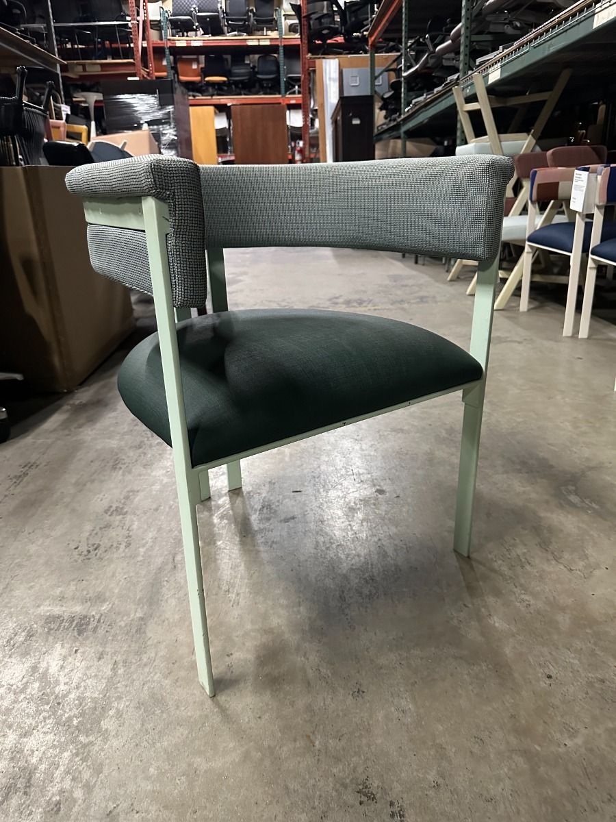 Metal Frame Office Arm Chair (Blue)