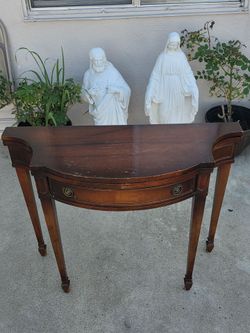 Vintage Federal Revival Style Gordon’s Mahogany & Leather Expandable Card Table - Console