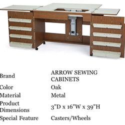 Solid oak-Bertha Sewing Cabinet