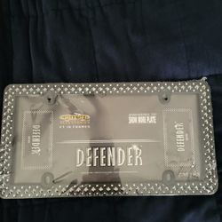 SILVER LICENSE PLATE NEW WITH WRAPPING