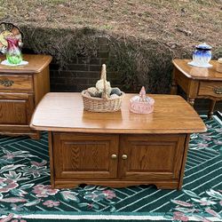 Like New AA Laun Solid Oak Coffee Table Set REDUCED to JUST $295!