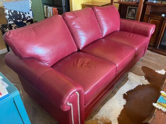 Leather Red Couch