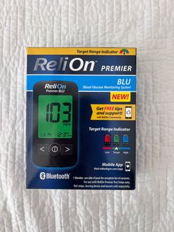 NEW ReliOn Premier Blu Blood Glucose Monitor