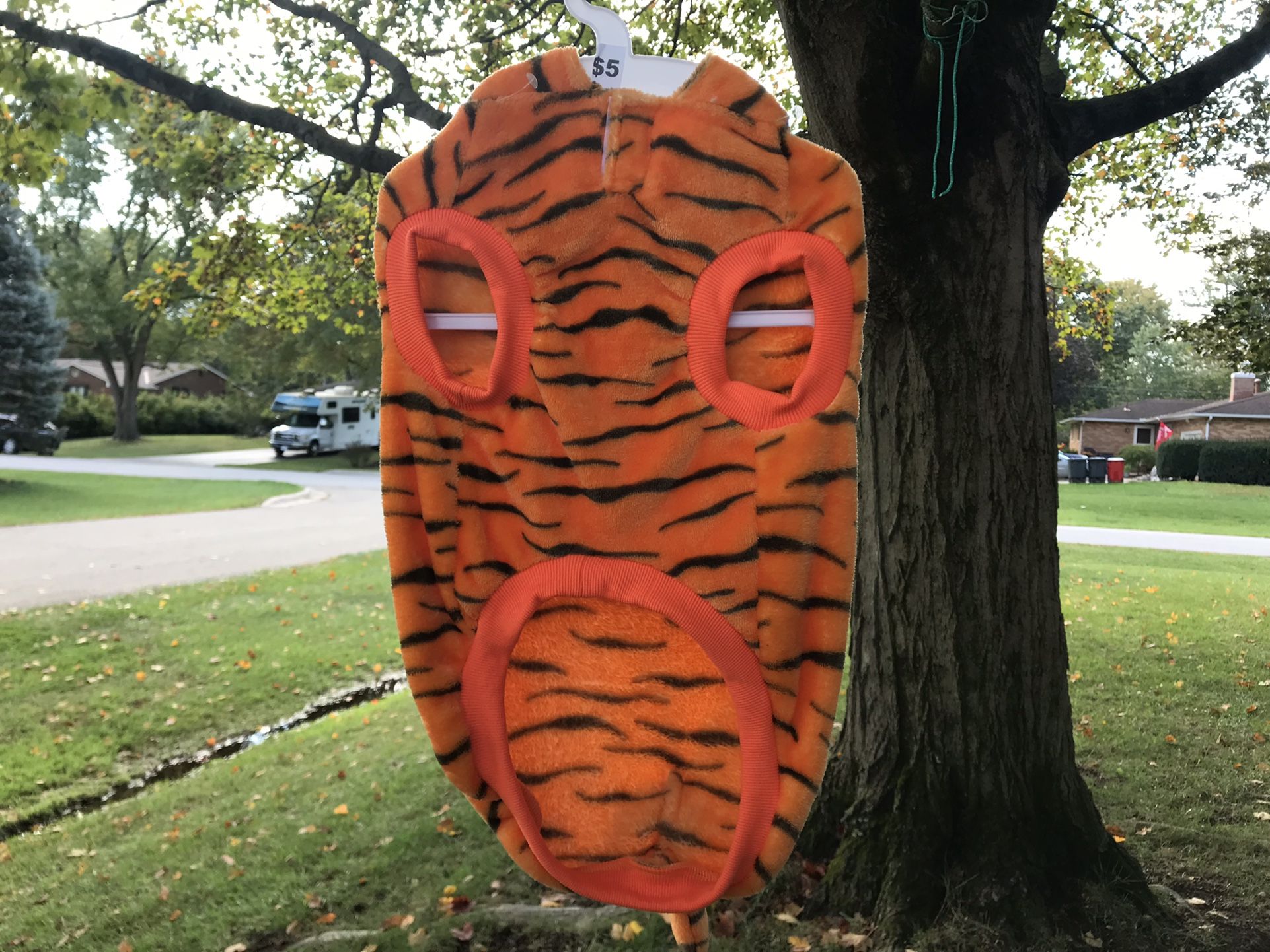 Tiger dog costume sz L NEW