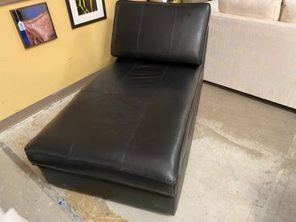 IKEA Kivik Black Leather Chaise Lounger