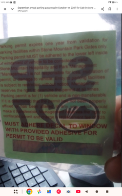 Annual one year parking pass expire October 1st 2027