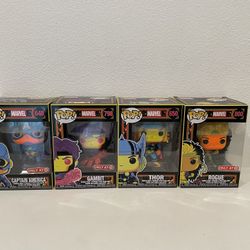 NEW SEALED 4 FUNKO POP MARVEL VINYL FIGURE:  THOR, CAPTAIN AMERICA, ROGUE, GAMBIT