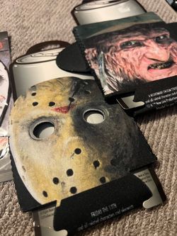 Friday the 13th & Nightmare on Elm Street Can Koozies & Magnet