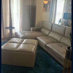 CITY FURNITURE FULL COUCH AND LARGE OTTOMAN