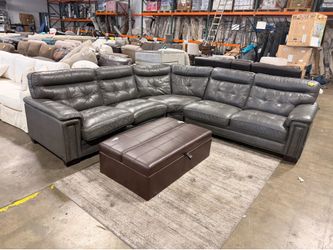 L Shape Leather Sectional