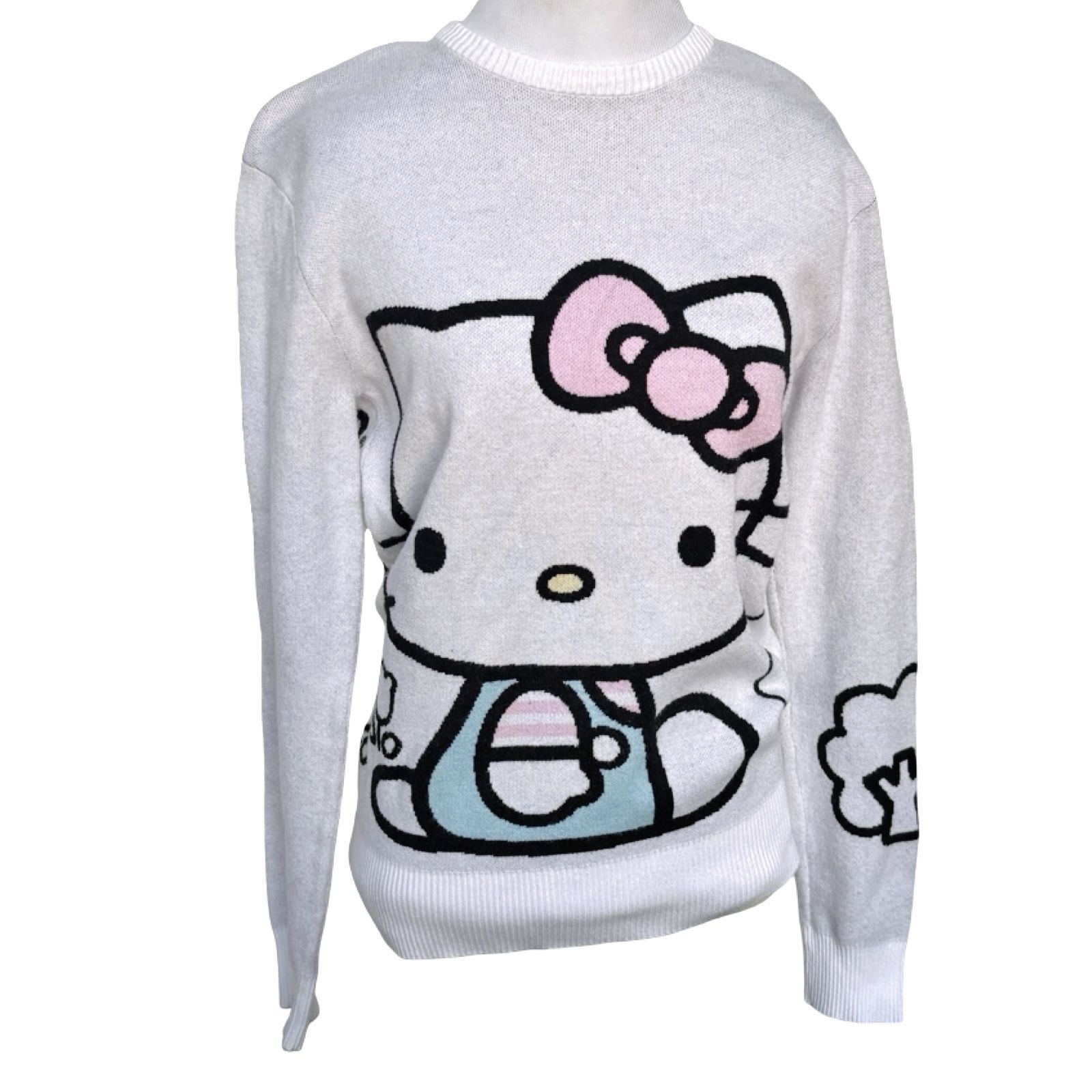 Hello Kitty Sweater Pullover Official Sanrio Women’s XS Long Sleeve Crew Neck