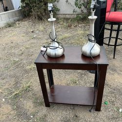 2 Lamps And Table 