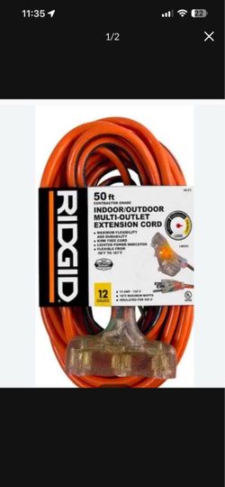 RIDGID 50 ft 12-Gauge Multi-Outlet Extension Cord - Retail $90 plus tax