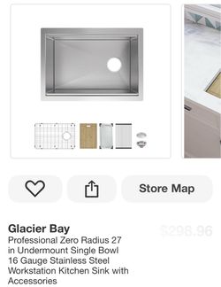 Glacier Bay Professional Zero Radius 27 Kitchen Sink