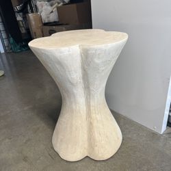 Solid Wood Accent Table / Stool – Natural Finish