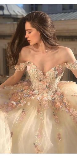 Champagne Quincenera Dresses Off The Shoulder Princess Dresses Elegant Prom Ball Gowns with Train
