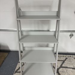 5 Tier Ladder Bookcase - Gray