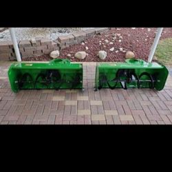 Choice. New. 44 inch John Deere snow blower thrower. 100 200 series tractors. complete with all acce