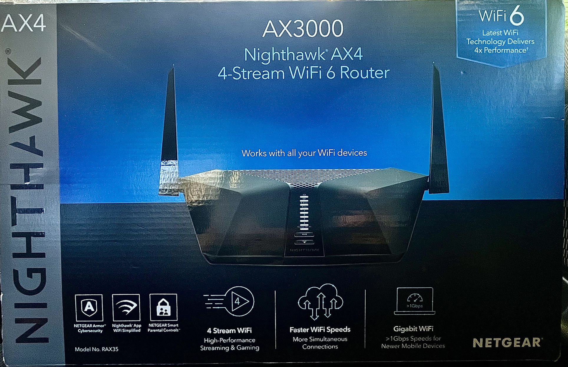 Nighthawk AX4 4-Stream WiFi 6 Router 