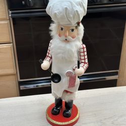 Wood Nutcracker Chef With Utensils 16 Inch Tall