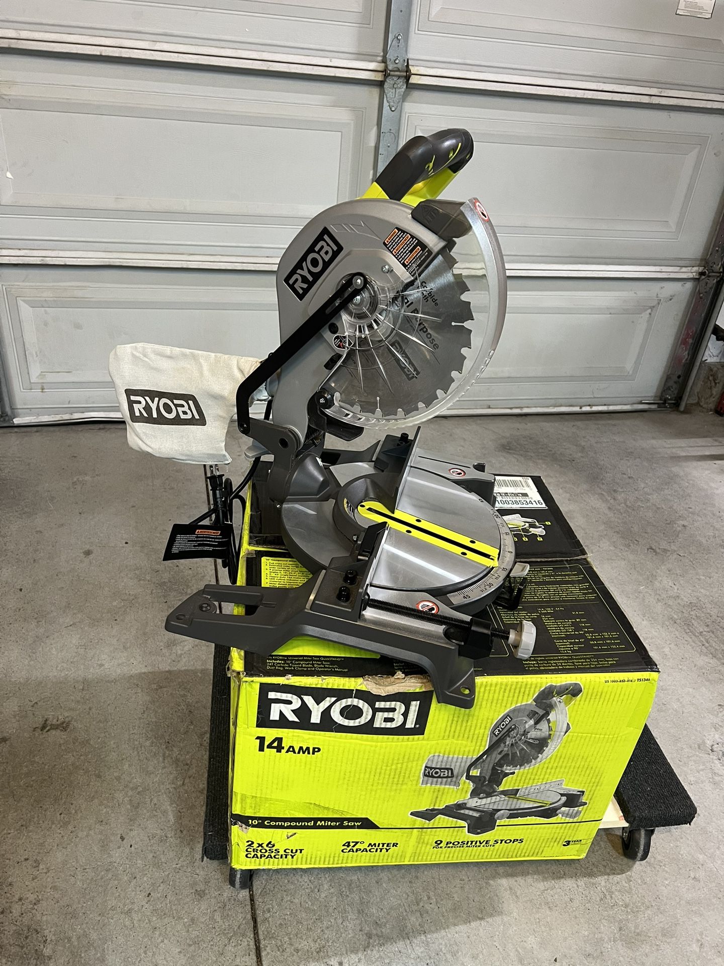 RYOBI 14 Amp Corded 10 in. Compound Miter Saw with LED Cutline Indicator