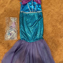 NEW Girls  little Mermaid Costume Cosplay Dress Up 