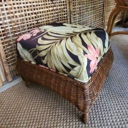 Hawaiian Wicker Footstool 
