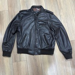 Vintage 90’s Members Only Dark Brown Cafe Racer Bomber Jacket