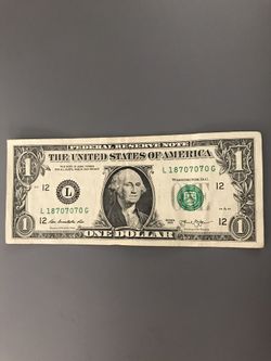 2013 $1 Dollar Bill Rare Serial Number