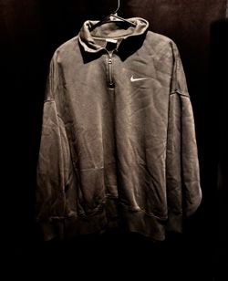 Women’s Small over size charcoal/Green Nike grey quarter zip sweatshirt