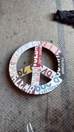 Unique metal peace sign
