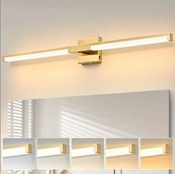 0434: New 40 Inch Bathroom Vanity Light Fixtures, Gold Modern Light Fixtures Over Mirror, 24W 5CCT D