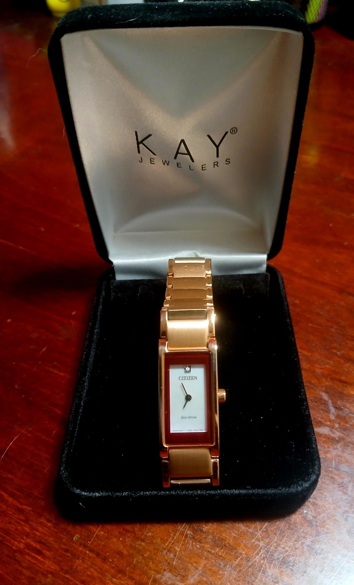 Women's Citizen Axiom Eco-Drive Diamond Rose Gold Stainless Steel Watch and Matching Bracelet