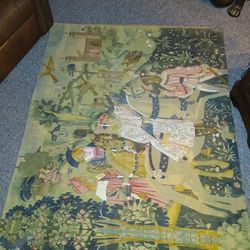 La Chasse Renaissance Medieval French Wall Tapestry 16th C. Rambouillet 70 x 54